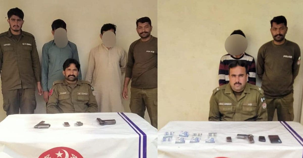 چنیوٹ میں غیر قانونی اسلحہ اور منشیات برآمد ہونے پر دس ملزمان گرفتار