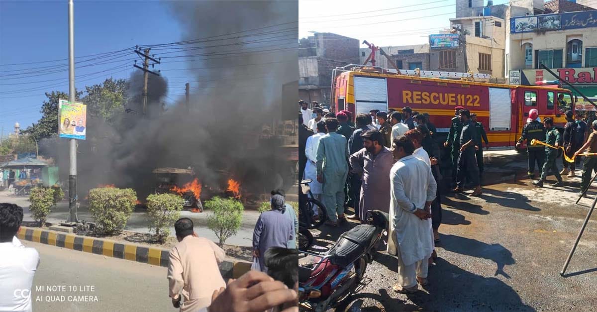 چنیوٹ ٹرانسفارمر میں دھماکہ،5 افراد جھلس گئے،رکشے،موٹرسائیکل،ریڑھیاں اور دوکانیں بھی جل گئیں