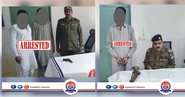 چنیوٹ پولیس کی جرائم پیشہ عناصر کیخلاف کاروائیاں جاری