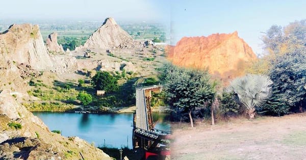 چناب نگر ربوہ میں موجود دریا، پہاڑوں اور ریلوے پل کے خوبصورت مناظر